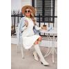 Zeagoo Summer Dresses for Women 2025 Cotton Button Down Short Sleeve Tshirt Dresses Casual Mini Beach Dress(White)