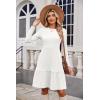 Zeagoo Summer Dresses for Women 2025 Cotton Button Down Short Sleeve Tshirt Dresses Casual Mini Beach Dress(White)