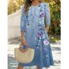 Zeagoo Summer Dresses for Women 2026 3/4 Sleeve Dress for Women Floral Midi Dresses for Casual Womens Dresses with Pockets(Floral-bf171)
