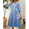Zeagoo Summer Dresses for Women 2026 3/4 Sleeve Dress for Women Floral Midi Dresses for Casual Womens Dresses with Pockets(Floral-bf171)