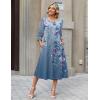 Zeagoo Summer Dresses for Women 2026 3/4 Sleeve Dress for Women Floral Midi Dresses for Casual Womens Dresses with Pockets(Floral-bf171)