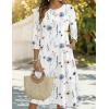 Zeagoo Summer Dresses for Women 2026 3/4 Sleeve Dress for Women Floral Midi Dresses for Casual Womens Dresses with Pockets(Floral-bf290)