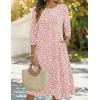 Zeagoo Summer Dresses for Women 2026 3/4 Sleeve Dress for Women Floral Midi Dresses for Casual Womens Dresses with Pockets(Floral-jh589)