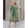 Zeagoo Summer Dresses for Women 2026 3/4 Sleeve Dress for Women Floral Midi Dresses for Casual Womens Dresses with Pockets(Floral-mz840)