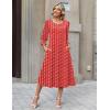 Zeagoo Summer Dresses for Women 2026 3/4 Sleeve Dress for Women Floral Midi Dresses for Casual Womens Dresses with Pockets(Floral-mz910)