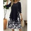 Zeagoo Summer Dresses for Women 2026 3/4 Sleeve Dress for Women Floral Midi Dresses for Casual Womens Dresses with Pockets(Floral-sf100)