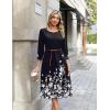 Zeagoo Summer Dresses for Women 2026 3/4 Sleeve Dress for Women Floral Midi Dresses for Casual Womens Dresses with Pockets(Floral-sf100)