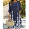 Zeagoo Summer Dresses for Women 2026 3/4 Sleeve Dress for Women Floral Midi Dresses for Casual Womens Dresses with Pockets(Floral-sf119)