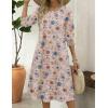 Zeagoo Summer Dresses for Women 2026 3/4 Sleeve Dress for Women Floral Midi Dresses for Casual Womens Dresses with Pockets(Floral-sf170)