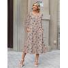 Zeagoo Summer Dresses for Women 2026 3/4 Sleeve Dress for Women Floral Midi Dresses for Casual Womens Dresses with Pockets(Floral-sf170)
