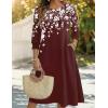 Zeagoo Summer Dresses for Women 2026 3/4 Sleeve Dress for Women Floral Midi Dresses for Casual Womens Dresses with Pockets(Floral-sf186)