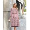Zeagoo Summer Dresses for Women 2026 3/4 Sleeve Dress for Women Floral Midi Dresses for Casual Womens Dresses with Pockets(Floral-sf292)