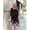 Zeagoo Summer Dresses for Women 2026 3/4 Sleeve Dress for Women Floral Midi Dresses for Casual Womens Dresses with Pockets(Floral-sf31)
