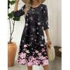 Zeagoo Summer Dresses for Women 2026 3/4 Sleeve Dress for Women Floral Midi Dresses for Casual Womens Dresses with Pockets(Floral-sf31)