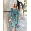 Zeagoo Summer Dresses for Women 2026 3/4 Sleeve Dress for Women Floral Midi Dresses for Casual Womens Dresses with Pockets(Floral-wf115)