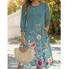 Zeagoo Summer Dresses for Women 2026 3/4 Sleeve Dress for Women Floral Midi Dresses for Casual Womens Dresses with Pockets(Floral-wf115)