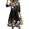 Zeagoo Summer Dresses for Women 2026 3/4 Sleeve Dress for Women Floral Midi Dresses for Casual Womens Dresses with Pockets(Floral-wf120)