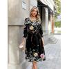 Zeagoo Summer Dresses for Women 2026 3/4 Sleeve Dress for Women Floral Midi Dresses for Casual Womens Dresses with Pockets(Floral-wf120)