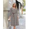 Zeagoo Summer Dresses for Women 2026 3/4 Sleeve Dress for Women Floral Midi Dresses for Casual Womens Dresses with Pockets(Floral-xh526)