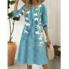 Zeagoo Summer Dresses for Women 2026 3/4 Sleeve Dress for Women Floral Midi Dresses for Casual Womens Dresses with Pockets(Floral-zw89)