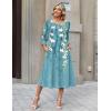 Zeagoo Summer Dresses for Women 2026 3/4 Sleeve Dress for Women Floral Midi Dresses for Casual Womens Dresses with Pockets(Floral-zw89)