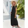 Zeagoo Summer Dresses for Women 2026 Black Long Maxi Sundresses Loose Split Wrinkle-Free Beach Travel Vacation Clothes(A01-black)
