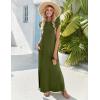 Zeagoo Summer Dresses for Women 2026 Black Long Maxi Sundresses Loose Split Wrinkle-Free Beach Travel Vacation Clothes(A03-green)
