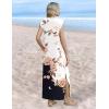 Zeagoo Summer Dresses for Women 2026 Black Long Maxi Sundresses Loose Split Wrinkle-Free Beach Travel Vacation Clothes(Bf348)