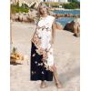 Zeagoo Summer Dresses for Women 2026 Black Long Maxi Sundresses Loose Split Wrinkle-Free Beach Travel Vacation Clothes(Bf348)