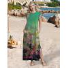 Zeagoo Summer Dresses for Women 2026 Black Long Maxi Sundresses Loose Split Wrinkle-Free Beach Travel Vacation Clothes(Cx322)