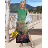 Zeagoo Summer Dresses for Women 2026 Black Long Maxi Sundresses Loose Split Wrinkle-Free Beach Travel Vacation Clothes(Cx322)