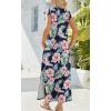 Zeagoo Summer Dresses for Women 2026 Black Long Maxi Sundresses Loose Split Wrinkle-Free Beach Travel Vacation Clothes(Hf60)