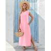 Zeagoo Summer Dresses for Women 2026 Black Long Maxi Sundresses Loose Split Wrinkle-Free Beach Travel Vacation Clothes(Light Rose)