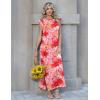 Zeagoo Summer Dresses for Women 2026 Black Long Maxi Sundresses Loose Split Wrinkle-Free Beach Travel Vacation Clothes(Red Flowers)
