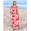 Zeagoo Summer Dresses for Women 2026 Black Long Maxi Sundresses Loose Split Wrinkle-Free Beach Travel Vacation Clothes(Red Flowers)