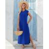 Zeagoo Summer Dresses for Women 2026 Black Long Maxi Sundresses Loose Split Wrinkle-Free Beach Travel Vacation Clothes(Royal Blue)