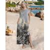 Zeagoo Summer Dresses for Women 2026 Black Long Maxi Sundresses Loose Split Wrinkle-Free Beach Travel Vacation Clothes(Sf312)