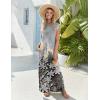 Zeagoo Summer Dresses for Women 2026 Black Long Maxi Sundresses Loose Split Wrinkle-Free Beach Travel Vacation Clothes(Sf312)