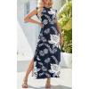 Zeagoo Summer Dresses for Women 2026 Black Long Maxi Sundresses Loose Split Wrinkle-Free Beach Travel Vacation Clothes(Sp38)