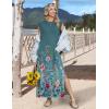 Zeagoo Summer Dresses for Women 2026 Black Long Maxi Sundresses Loose Split Wrinkle-Free Beach Travel Vacation Clothes(Wf115)
