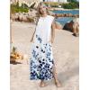 Zeagoo Summer Dresses for Women 2026 Black Long Maxi Sundresses Loose Split Wrinkle-Free Beach Travel Vacation Clothes(Wf118)