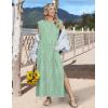 Zeagoo Summer Dresses for Women 2026 Black Long Maxi Sundresses Loose Split Wrinkle-Free Beach Travel Vacation Clothes(Wf25)