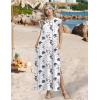Zeagoo Summer Dresses for Women 2026 Black Long Maxi Sundresses Loose Split Wrinkle-Free Beach Travel Vacation Clothes(Xh462)