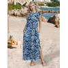 Zeagoo Summer Dresses for Women 2026 Black Long Maxi Sundresses Loose Split Wrinkle-Free Beach Travel Vacation Clothes(Yg8)