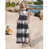 Zeagoo Summer Dresses for Women 2026 Black Long Maxi Sundresses Loose Split Wrinkle-Free Beach Travel Vacation Clothes(Zr231)