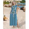 Zeagoo Summer Dresses for Women 2026 Black Long Maxi Sundresses Loose Split Wrinkle-Free Beach Travel Vacation Clothes(Zw89)