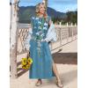 Zeagoo Summer Dresses for Women 2026 Black Long Maxi Sundresses Loose Split Wrinkle-Free Beach Travel Vacation Clothes(Zw89)