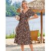 Zeagoo Summer Dresses for Women 2026 Casual Short Sleeve Aline Midi Dress with Pocket Flowy Pleated Tshirt Beach Sundress(Coffee)