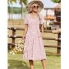 Zeagoo Summer Dresses for Women 2026 Casual Short Sleeve Aline Midi Dress with Pocket Flowy Pleated Tshirt Beach Sundress(Pink Floral)