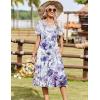 Zeagoo Summer Dresses for Women 2026 Casual Short Sleeve Aline Midi Dress with Pocket Flowy Pleated Tshirt Beach Sundress(Purple)